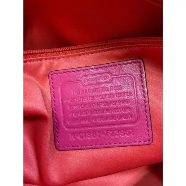 coach medium w adjustable strap tan pink leather c - Image 10