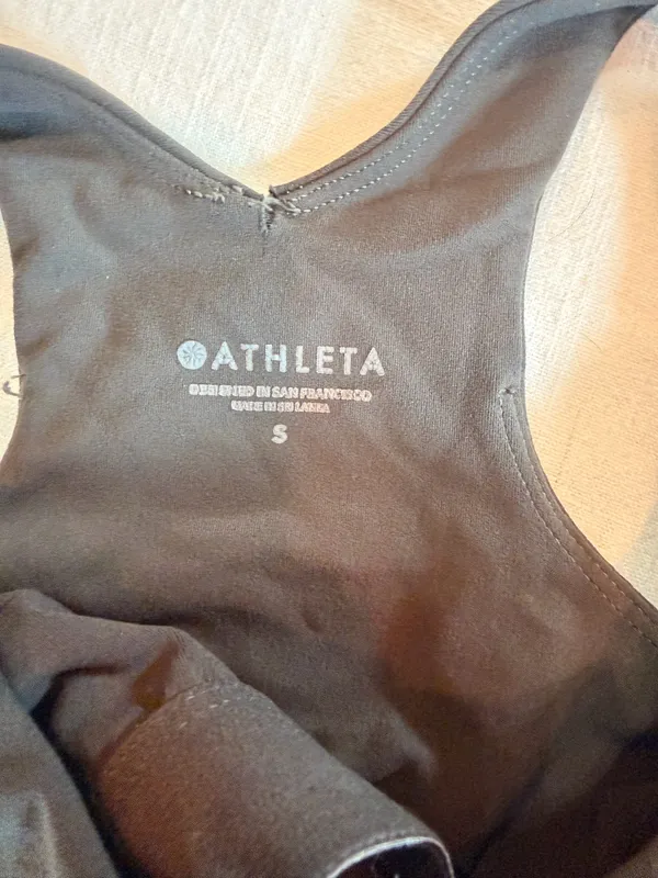 Athleta Conscious Crop Longline Sports Bra Dark Charcoal Size Small - Image 3