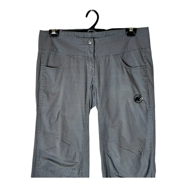 Mammut Pants Women 10 Gray Cotton Straight Leg Adjustable Hem‎ Outdoor Gorpcore - Image 3