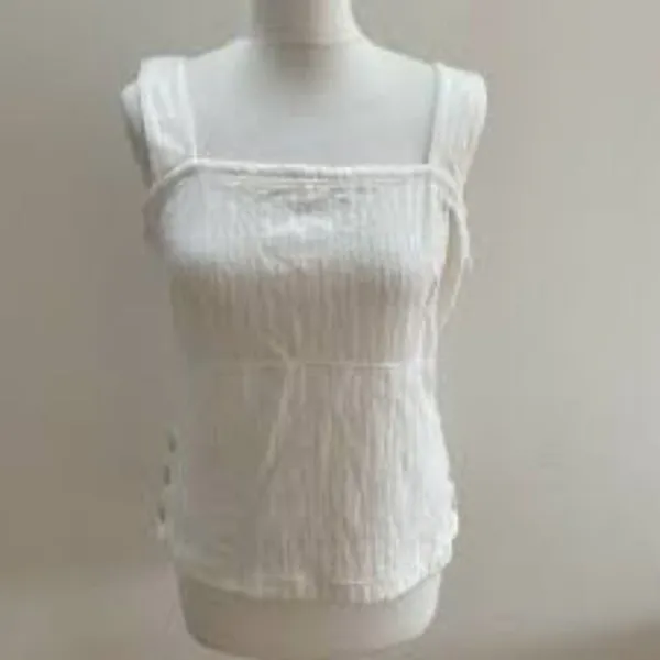 Anthropologie Maeve White Callie Side‎ Button Tank - Image 4