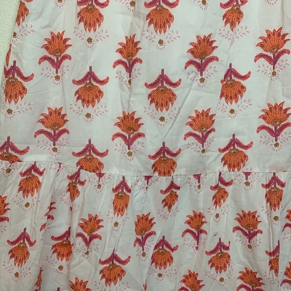 J Crew womens size 8 medium midi skirt faux wrap white orange pink pattern demur - Image 4