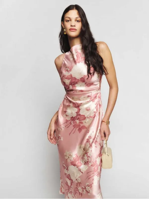 NWT reformation floral casette Silk Maxi Dress - Image 3
