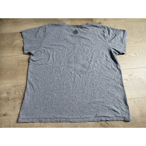 EUC Womens Life is Good short sleeve gray v-neck chusher tee flower record sz XL - Image 2