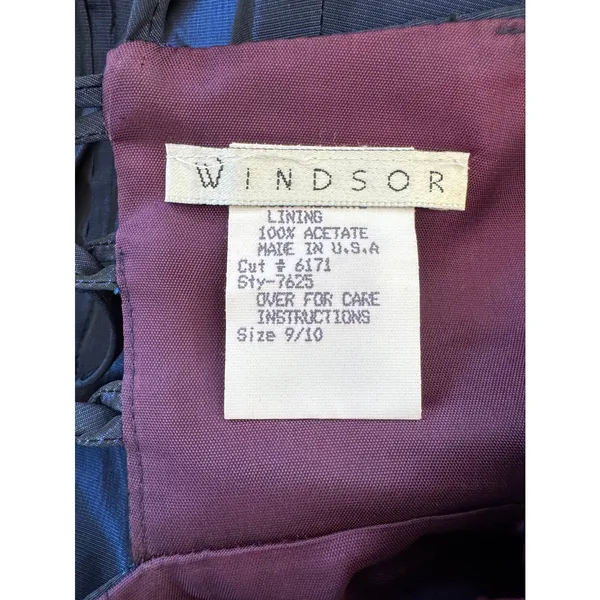 Vintage Y2K Windsor Dark Blue Corset Back Floor Length Prom Dress - Image 8