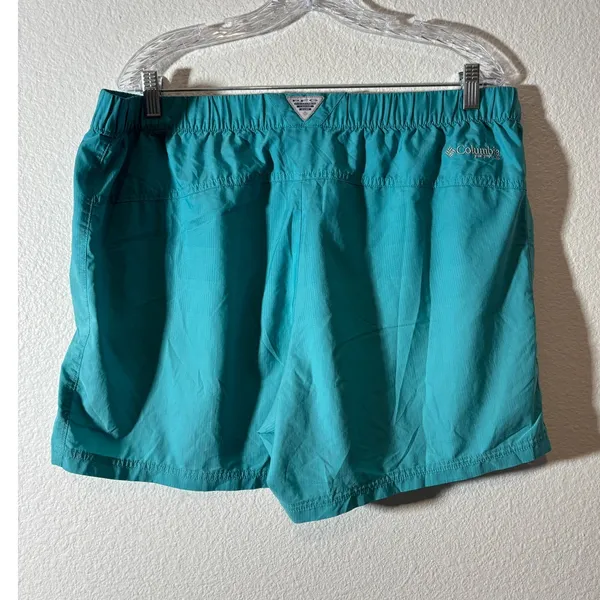 Columbia Women's Size XL 5" Inseam Teal Blue-Green Pull-On Elastic Waist Shorts - Image 2