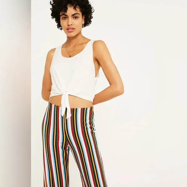 Urban Outfitters Striped Wide Leg Cropped Pants – XS | Retro Statement - Image 5