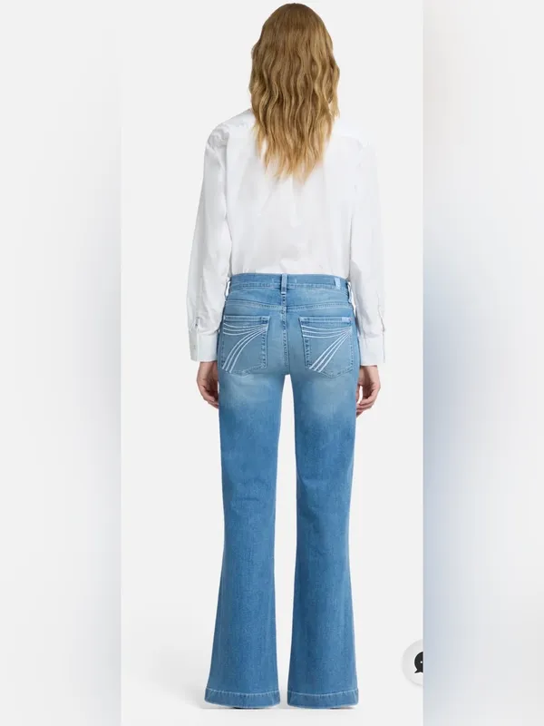 7 For All Mankind Tailorless Dojo Jeans Flare Leg Trouser Size 26 - Image 6