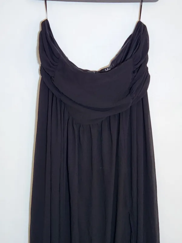 Lulus Black Chiffon Strapless Evening Dress Size 2X NWT Wedding Guest Prom - Image 3