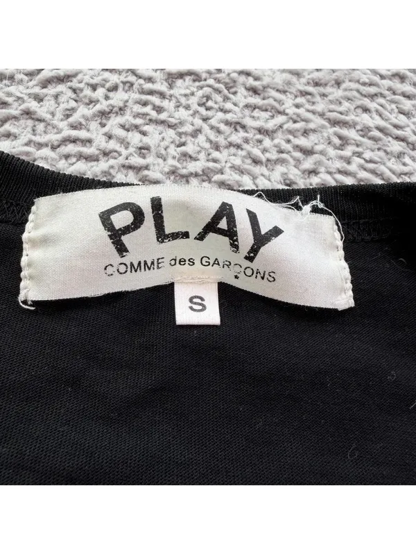 Comme des Garçons PLAY Red Heart Logo Black T Shirt Small Made in Japan CDG - Image 3