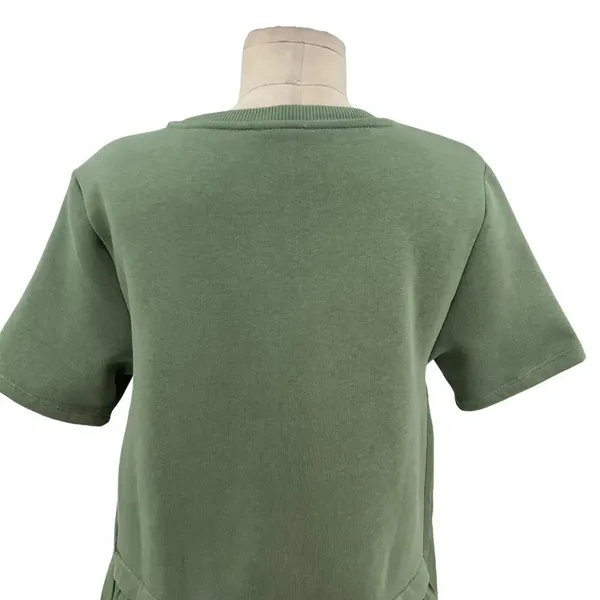 Anthropologie Pilcro Sweatshirt Twofer Mini‎ Dress Short-Sleeve Moss Green Small - Image 9