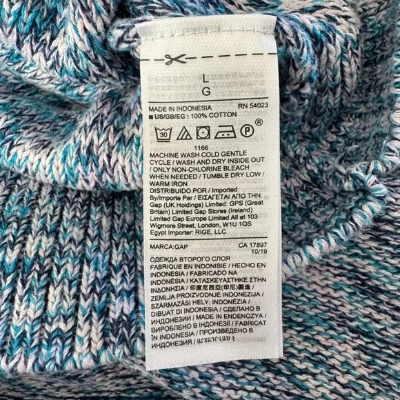 GAP Marled Knit Sweater Soft Cotton Blend Cozy Everyday neutral large‎ - Image 3