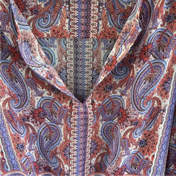 EUC ecru Paisley Print Drawstring Hem
Blouse Large - Image 9