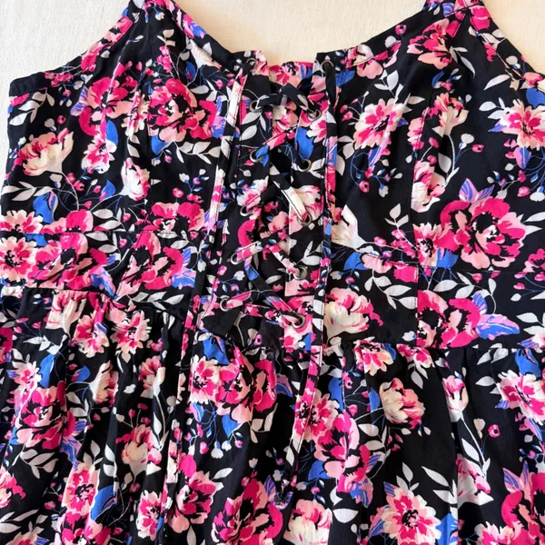 Torrid Dark Coquette Floral Corset Lace Up Smocked Sundress Plus Size 1 - Image 5