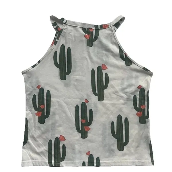 Women’s Cactus Tank Top M Casual Desert Festival Boho Summer Tropical Vacation - Image 2