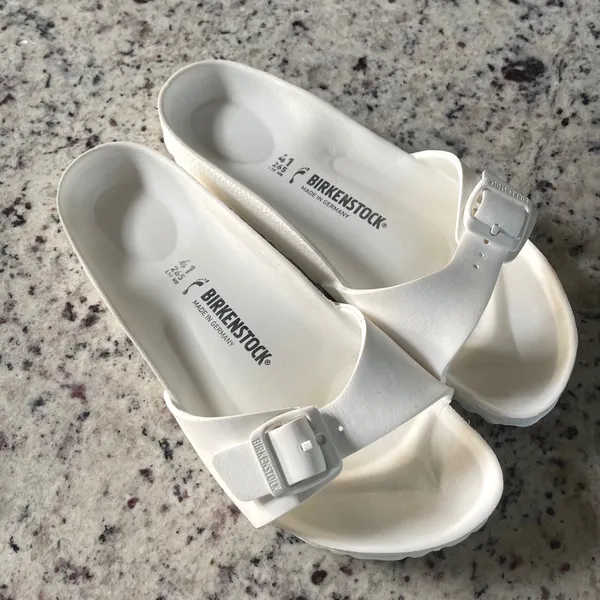 Birkenstock Madrid EVA Slide Sandals Womens 41 White Minimalist Waterproof Beach - Image 3