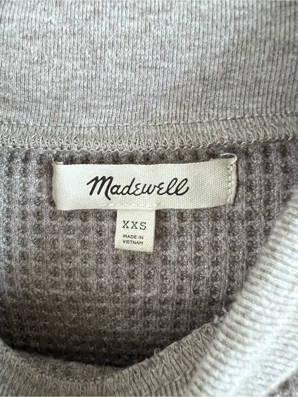 Madewell Women's Raglan Waffle‎ Knit Tee Mock Neck Long Sleeve - Image 4