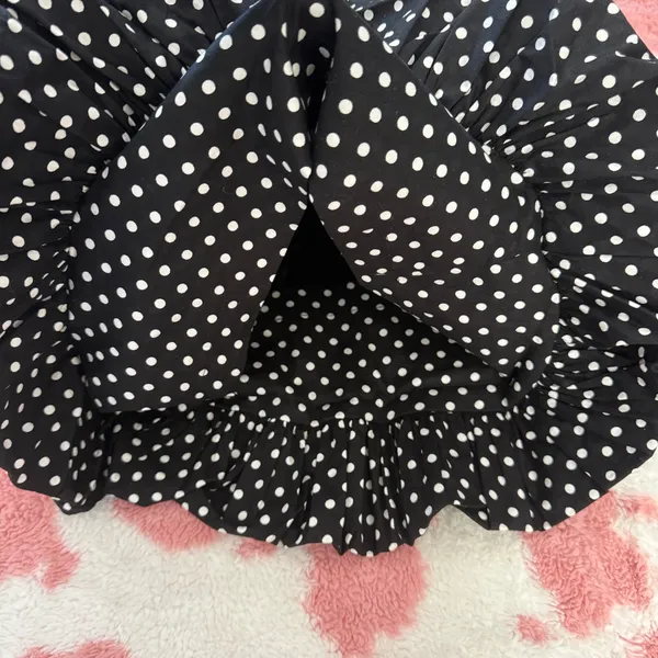✨ NWT Vintage-Inspired Black & White Polka Dot Bubble Hem Strapless Mini Dress ✨ - Image 5