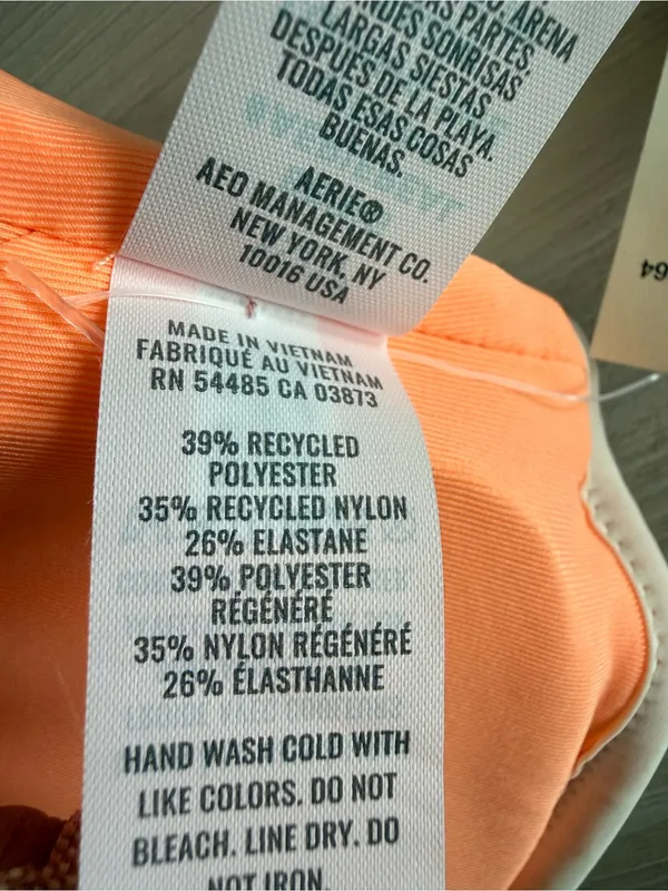 Aerie Ribbed Bandeau Bikini Top Orange XS NWT IN PACKAGE - Image 13