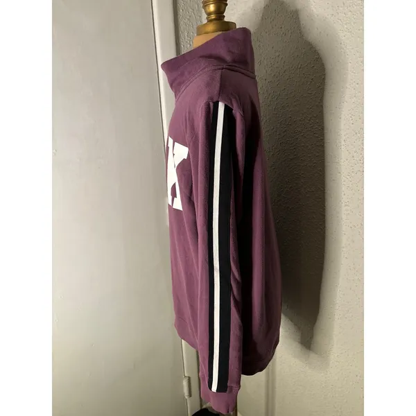 PINK Victoria's Secret Funnel Purple Logo Racer Stripe Zip Jacket. L Casual Preppy - Image 5