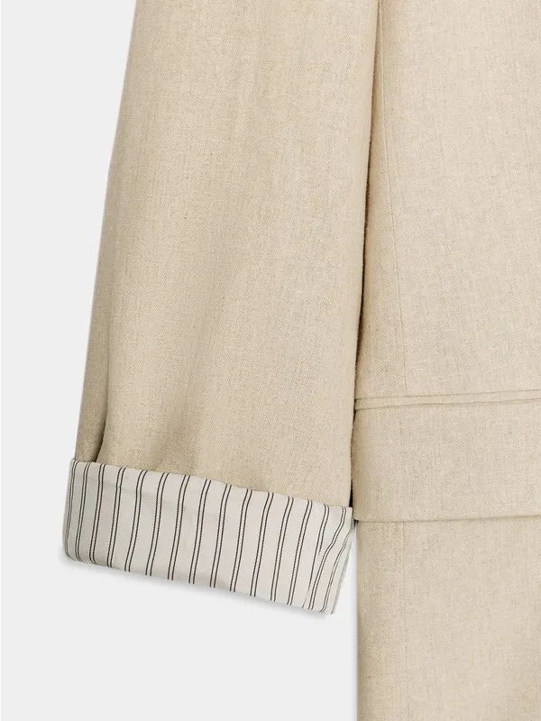 Zara Light Beige Oversized Blazer - Image 5