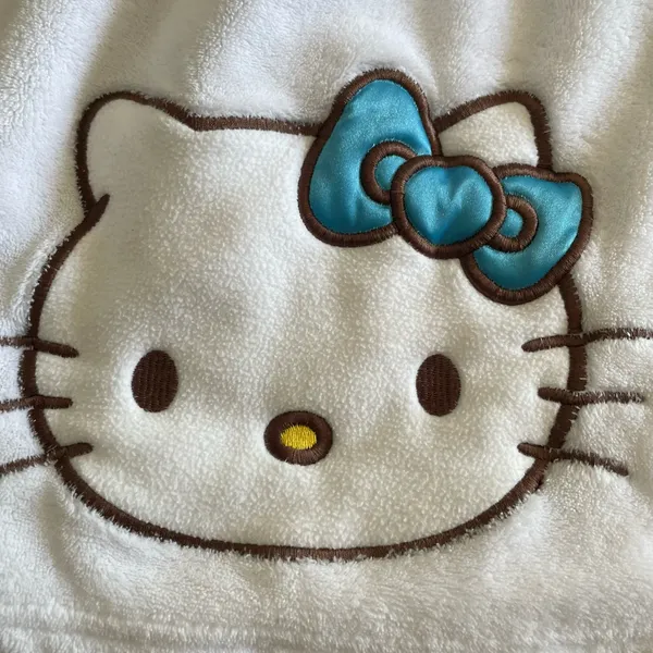 Vintage Y2K 2008 Hello Kitty Sanrio White Sleepwear Robe Sleeveless XL - Image 7