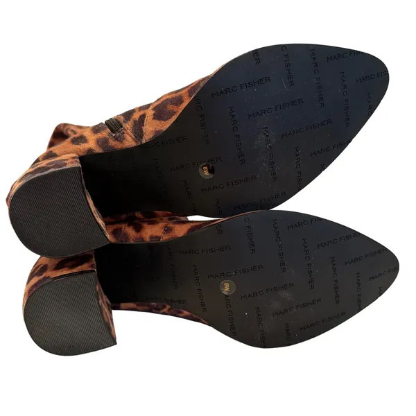Marc Fisher Lella Wide Calf Tall Shaft Leopard Fashion Boots Women's 8W Glam Y2K - Image 6