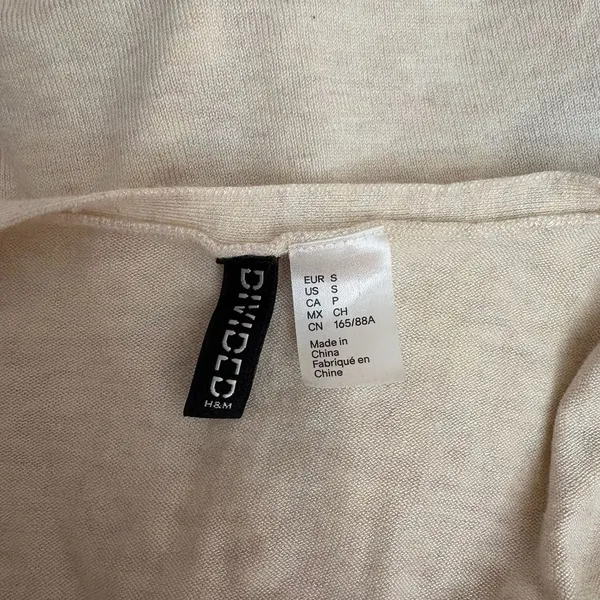 Divided H&M Knit Vest Size S Beige Sleeveless Button Up Cardigan Top - Image 3