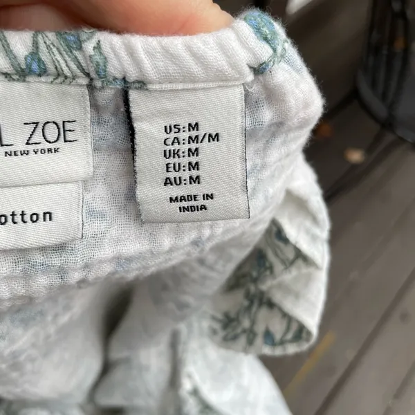 Rachel Zoe Floral Pajama Set 2 Pc Cotton Shorts Top Blue Green floral White M - Image 11