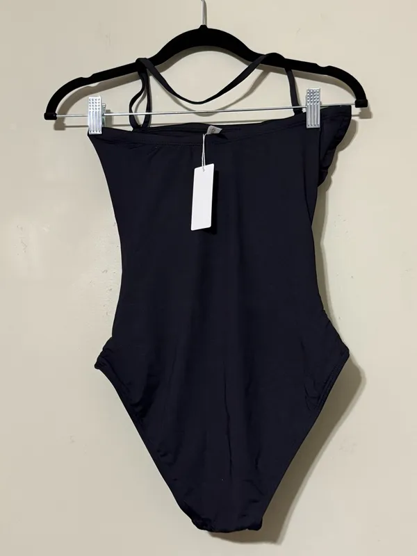 HOLIPICK size XS one piece black swimsuit padded adjustable & removable strap - Image 12