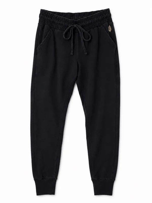 Free People Movement Black Jogger Sweatpants Women’s Medium Drawstring Lounge - Image 2