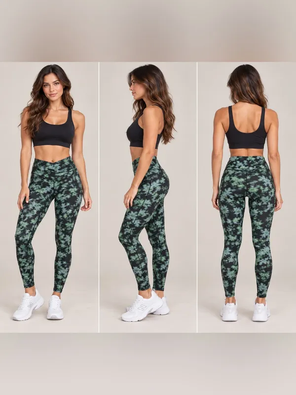 Aerie OFFLINE Real Me 7/8 Hi-Rise Leggings Floral Green Black Size M NWT - Image 2