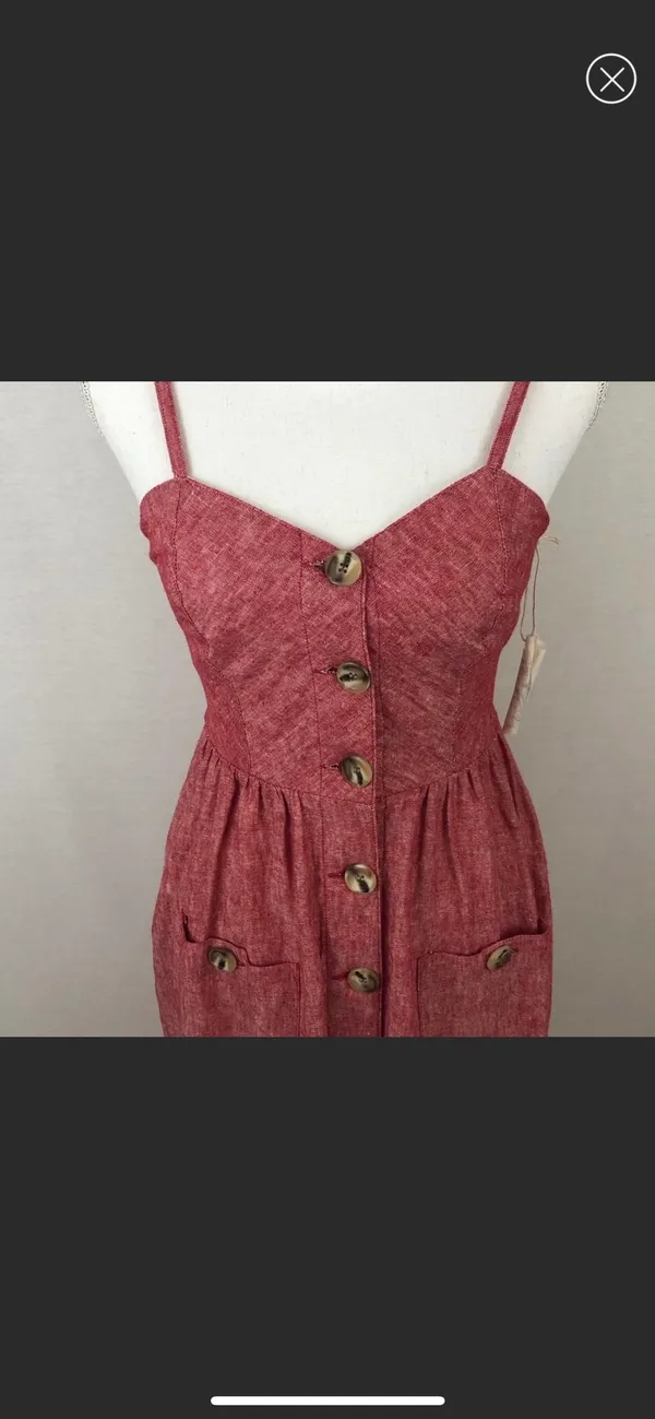 Indigo Rein Button Front Linen Sundress - Image 2