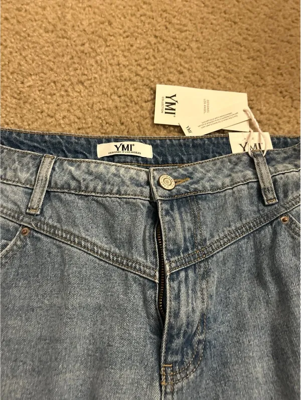 E288 ymi 11/30 baggy pants extra wide comfy jeans new - Image 2