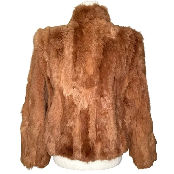 Vintage Genuine Rabbit Fur Coat Jacket Small Made In Korea Variegated RN66109 - Image 6