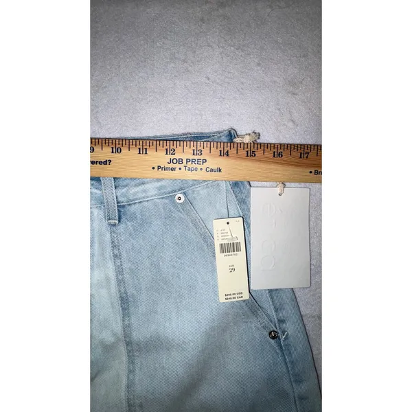 Etica Wide Leg Crop Jeans Light Wash Button Fly Carpenter Style Size 29‎ - Image 6
