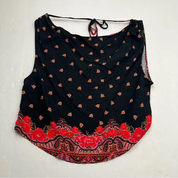 Free People‎ Silas Printed Tank Top Size XS Black Combo Sleeveless Pullover NEW - Image 9