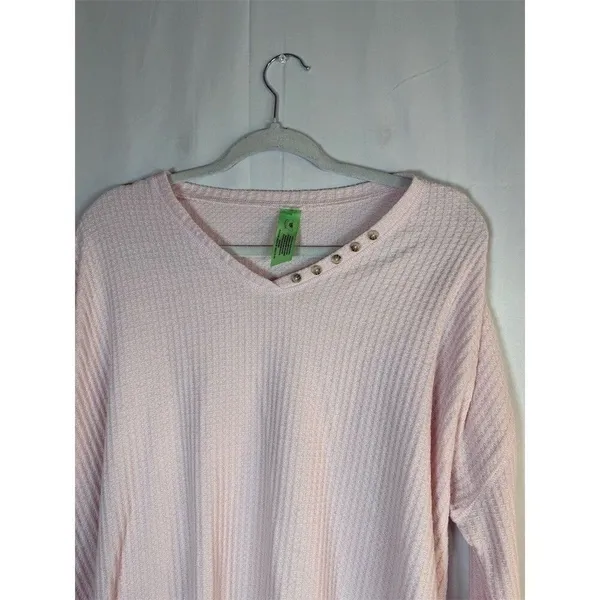 Chaser Lounge Set Womens Size S Pink V-Neck Snap Top Drawstring Joggers - Image 13