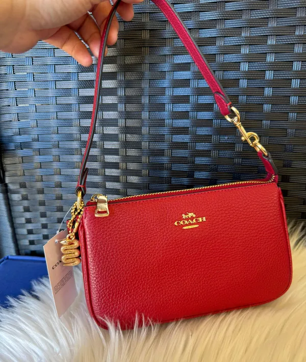 Coach CZ930 New Year Nolita 19 With Snake Charm Refined Pebble Leather Gold/Ruby - Image 2