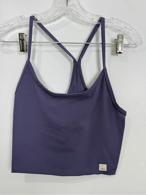 Vuori Purple Strappy Crop Sports Bra - Image 2