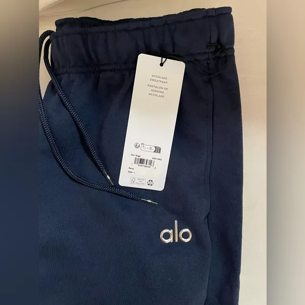 Alo Yoga NWT Accolade High Waist Jogger Sweatpants Navy Blue Size L - Image 10