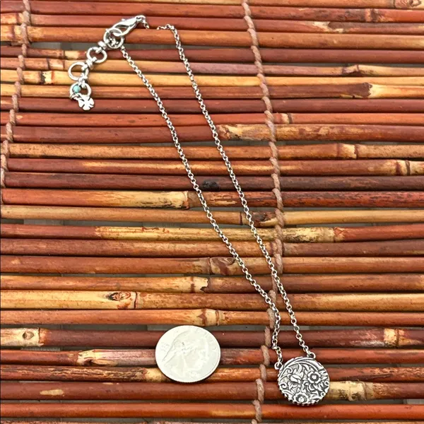 Lucky Brand Medallion Silver Necklace 17”-18.5” - Image 6