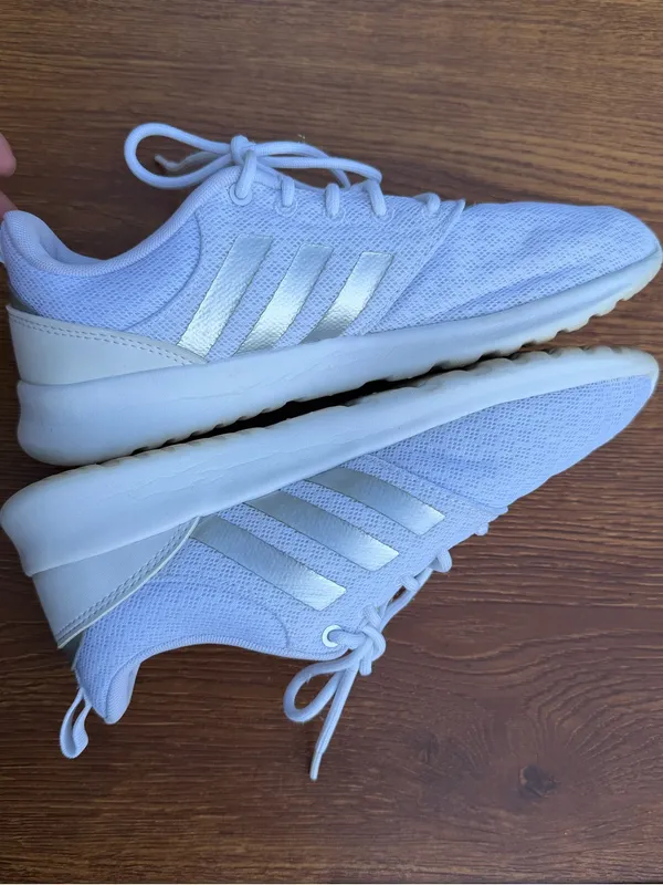 Adidas Cloudfoam Running Shoes Women 7.5 White Athletic Sneakers Comfort - Image 8
