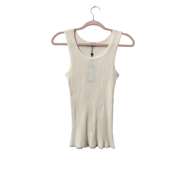 SYDNEY LOS ANGELES BH Ribbed Tank Top Vintage White Small NEW NWT - Image 2
