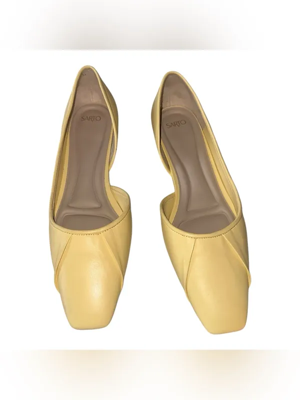 NEW FRANCO SARTO Debrah Half D'orsay Flat Butter Yellow SZ-8.5 - Image 2