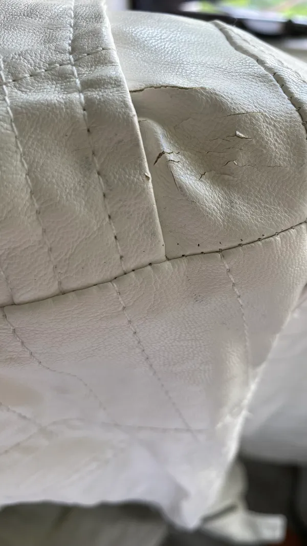 White Leather Jacket Size XL - Image 8