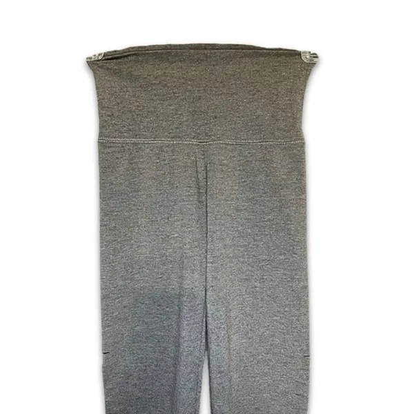 Aerie Leggings Full Length Leg Slit Slashed Distressed Detail Sleek Gray W XXS - Image 2