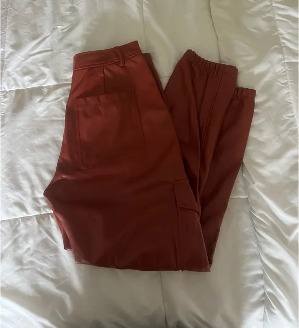 Leather pants Red Size M - Image 2