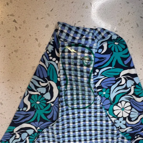 Roxy Reversible Bikini Bottoms Blue Floral Geometric Print Size Medium M‎ NWT - Image 5