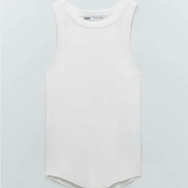 ZARA‎ Collection Women’s Ribbed White Fitted Layering Tank Top Size L - Image 3