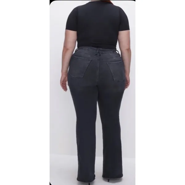 Good American Always Fits Good Legs Flare Jeans Plus Size 28-32 Faded Black NEW - Image 3